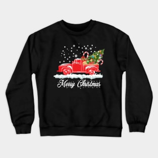 Merry Christmas Retro Vintage Red Truck Crewneck Sweatshirt